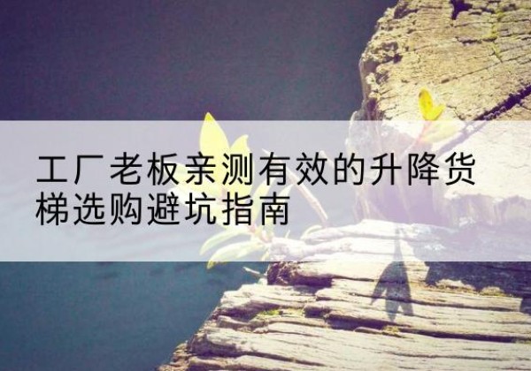 金凤升降货梯怎么选-工厂老板亲测有效的升降货梯选购避坑指南